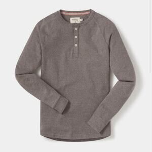 The Normal Brand Puremeso Everyday Raglan Henley Shirt Taupe Mens Size XL